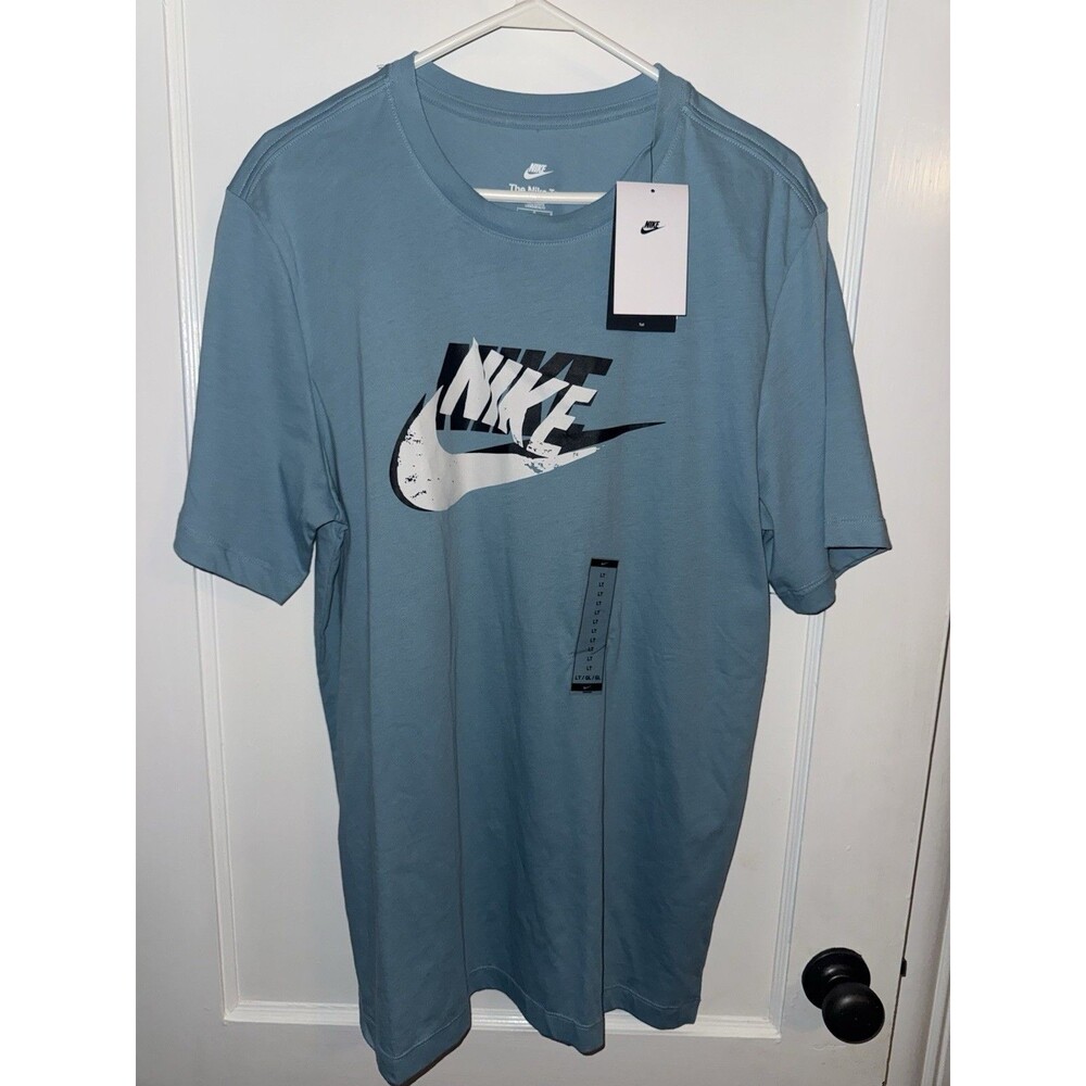 Nike Mens Size LT Blue Short Sleeve T Shirt Nike Logo Tall